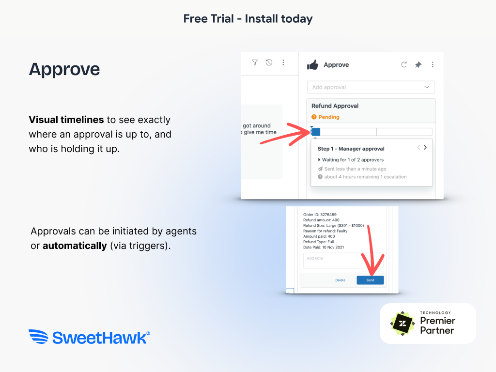 Approve dashboard view — Workflows app on the Zendesk Marketplace