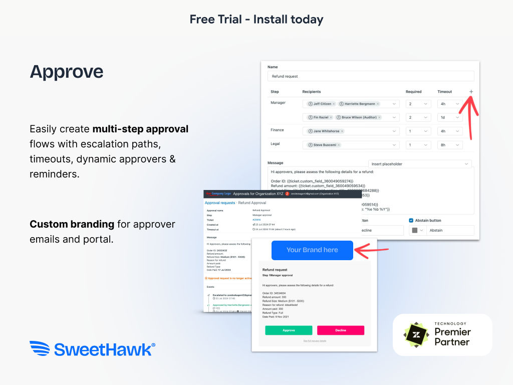 Approve feature detail — Workflows app on the Zendesk Marketplace